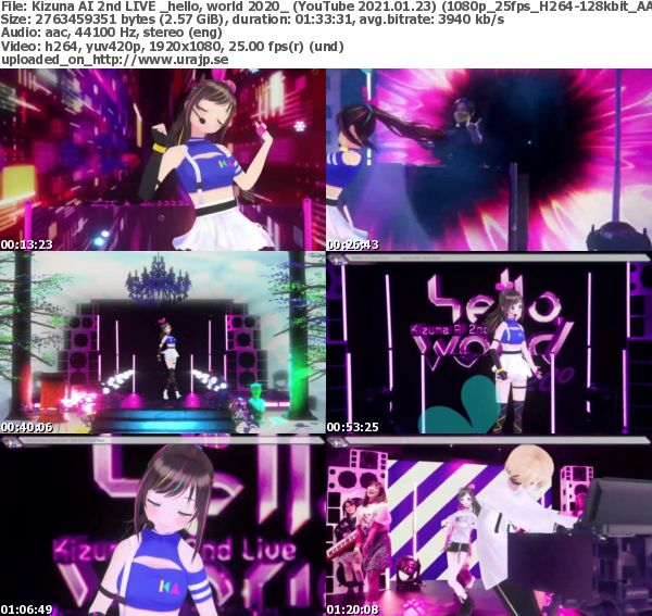 [TV-Variety] キズナアイ – Kizuna AI 2nd LIVE “hello, world 2020” (YouTube 2021.01.23)