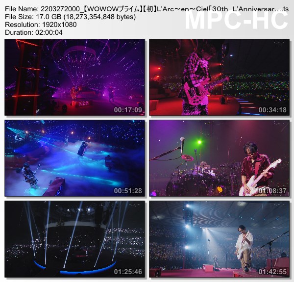 [TV-Variety] L’Arc~en~Ciel 30th L’Anniversary TOUR (WOWOW Prime 2022.03.27)